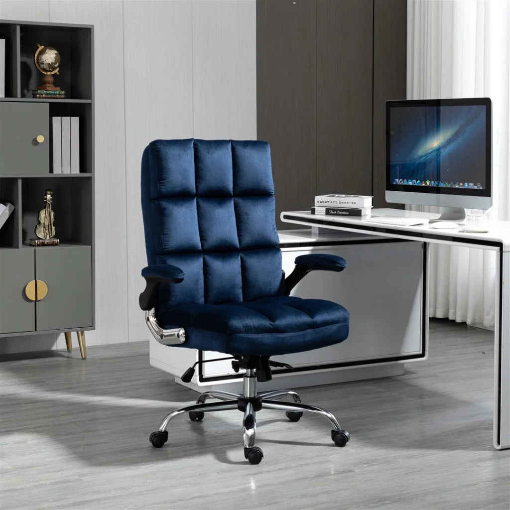 Office Chair Velvet Home Ergonomic Swivel Adjustable Tilt