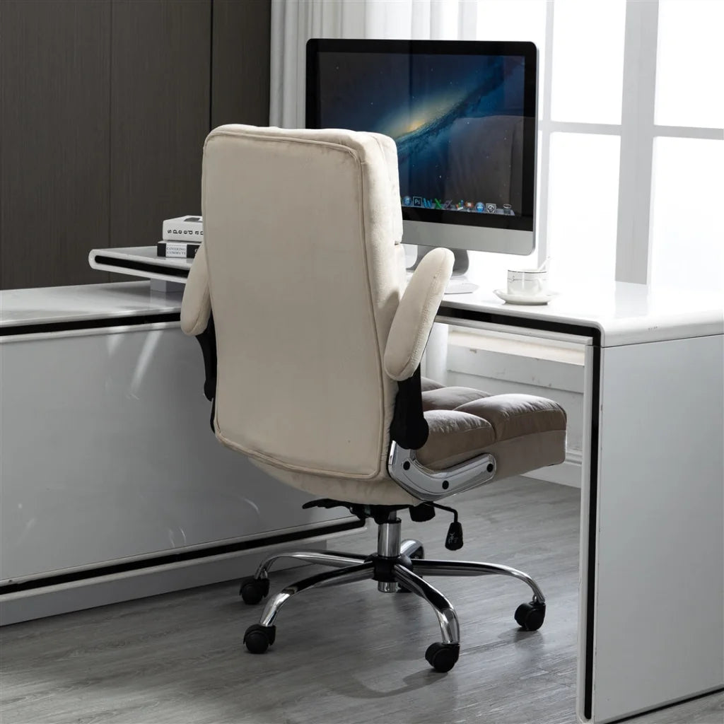 Office Chair Velvet Home Ergonomic Swivel Adjustable Tilt