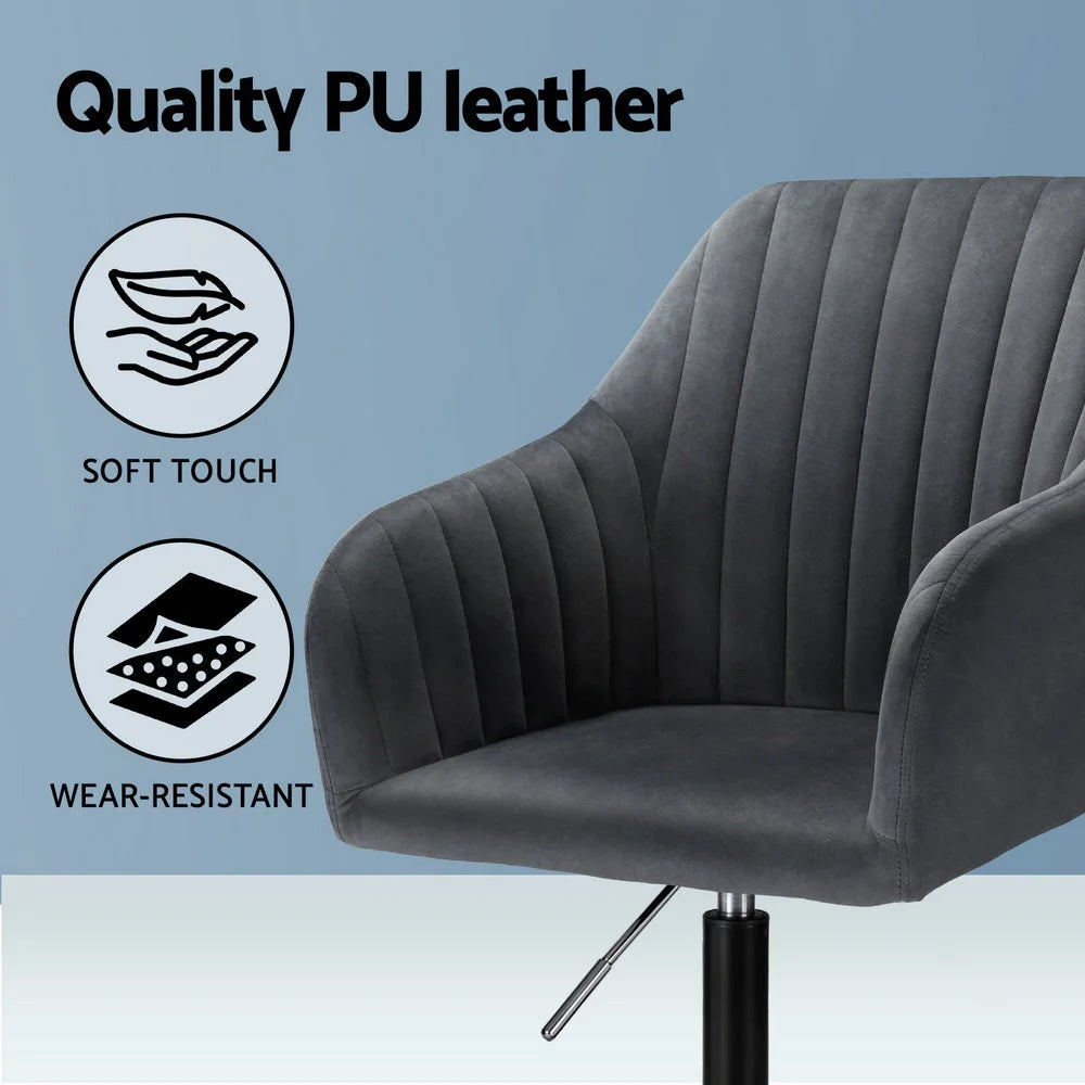 Office Chair Velvet Seat - Dark Grey - Furniture