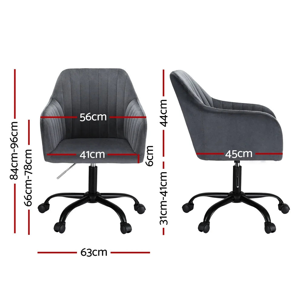 Office Chair Velvet Seat - Dark Grey - Furniture