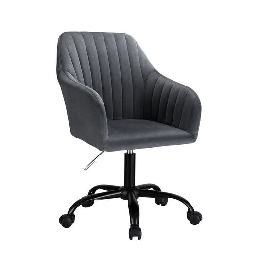 Office Chair Velvet Seat - Dark Grey - Furniture