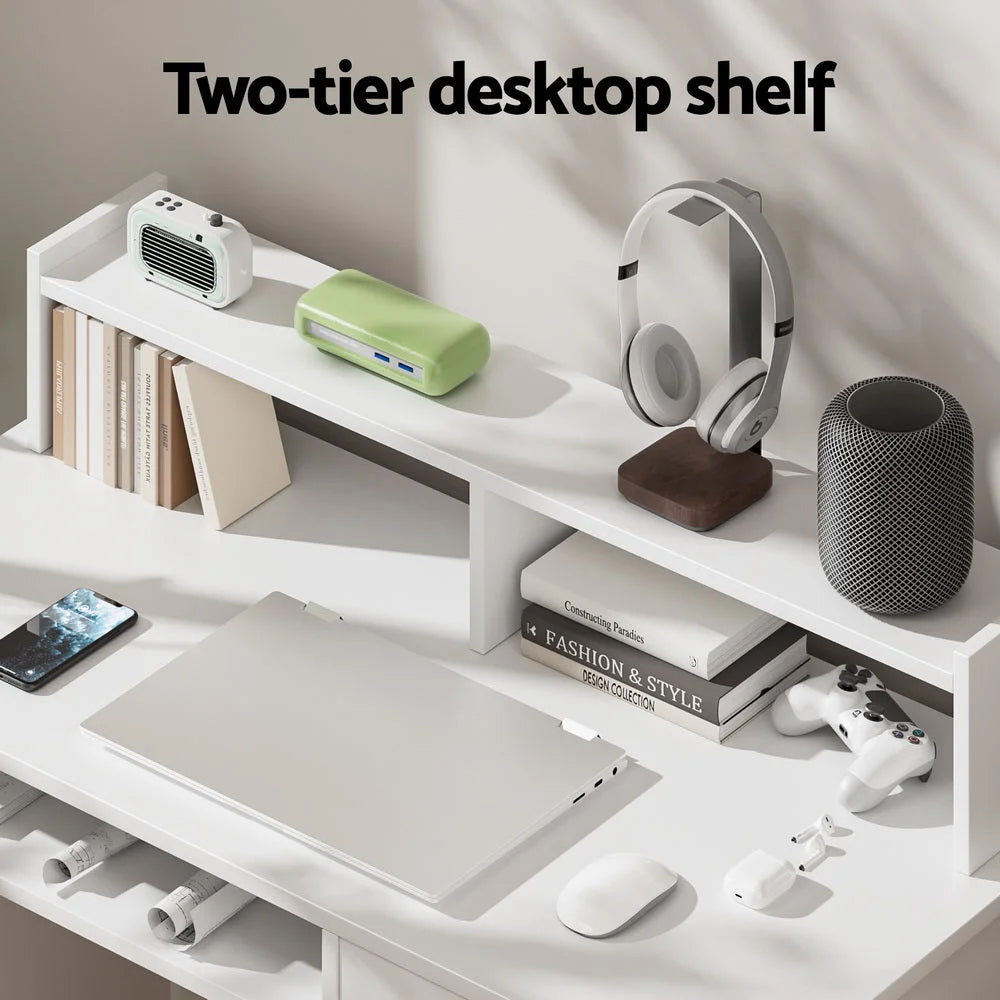 Office Computer Desk with Storage - White - Office