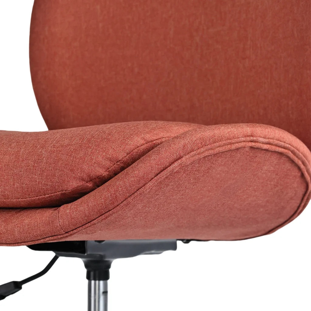 Office Desk Chair - Linen Fabric Armless Swivel Study Seat
