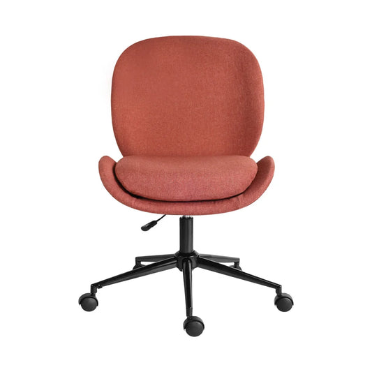 Office Desk Chair - Linen Fabric Armless Swivel Study Seat