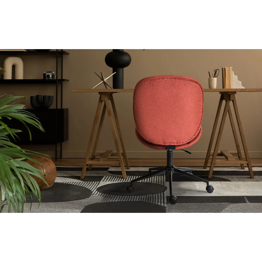 Office Desk Chair - Linen Fabric Armless Swivel Study Seat