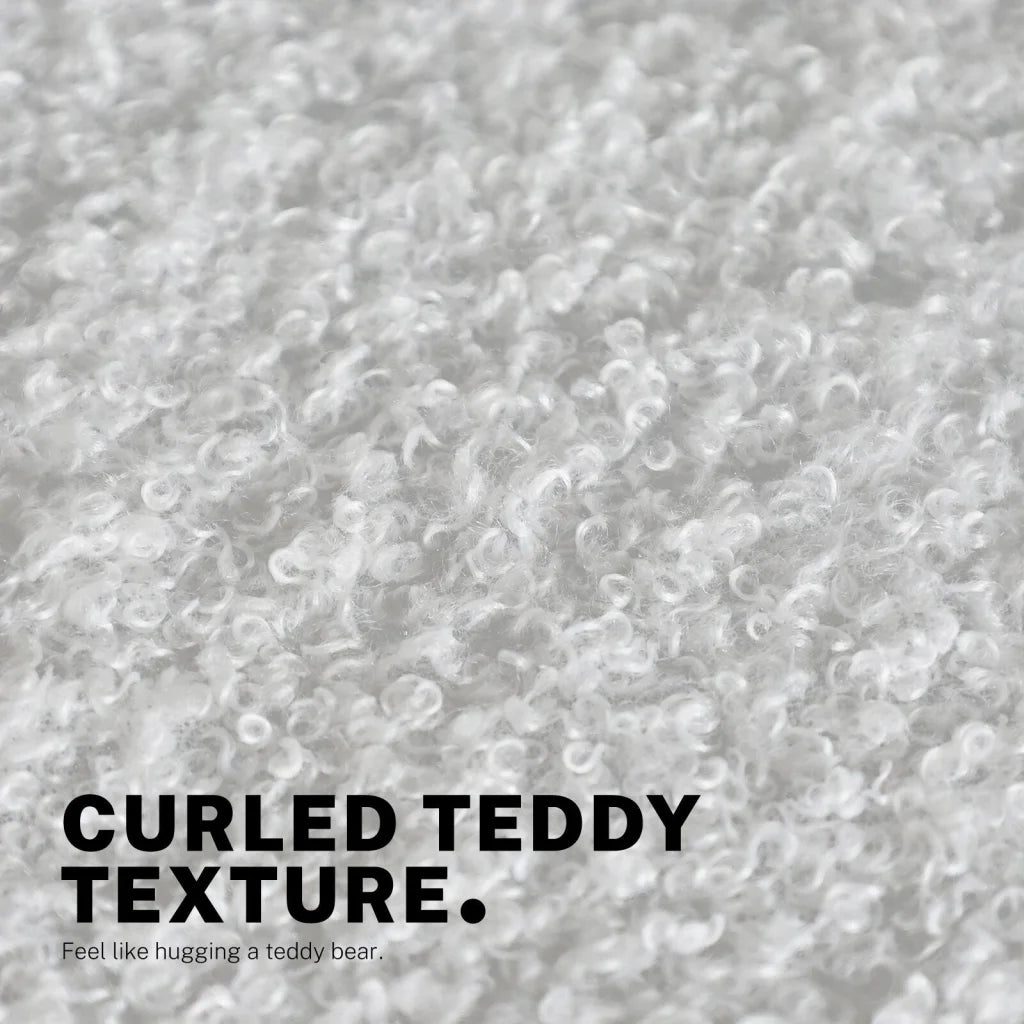 Office Desk Chair - Teddy Boucle Armless Swivel Study Seat