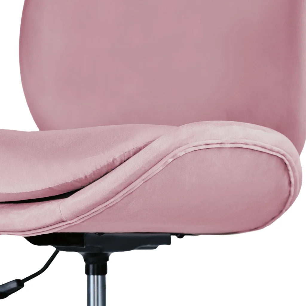 Office Desk Chair - Velvet Armless Swivel Study Seat OVOID
