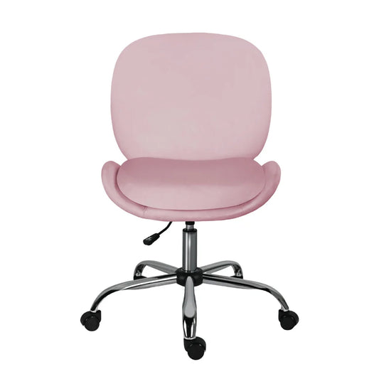Office Desk Chair - Velvet Armless Swivel Study Seat OVOID