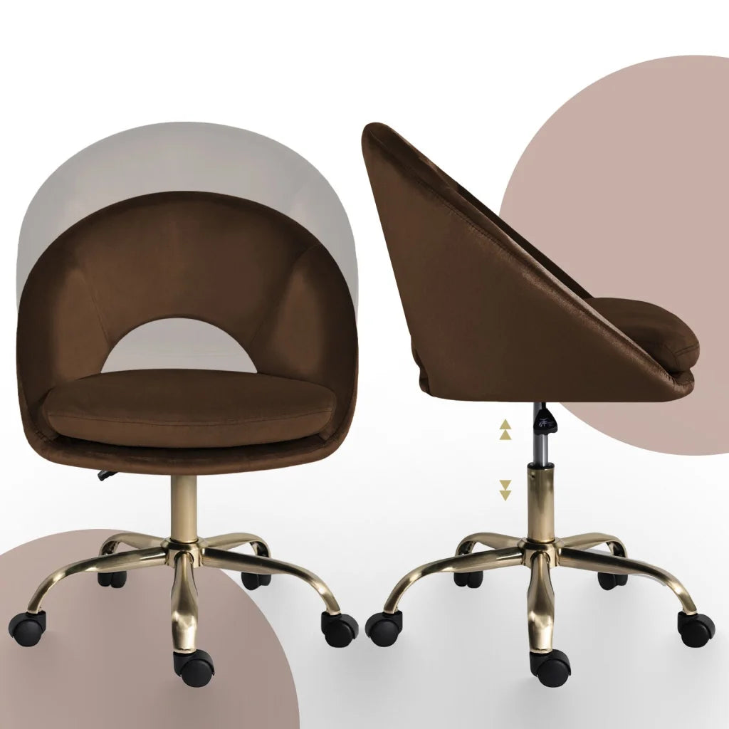 Office Desk Chair - Velvet Home Office Swivel Computer Seat