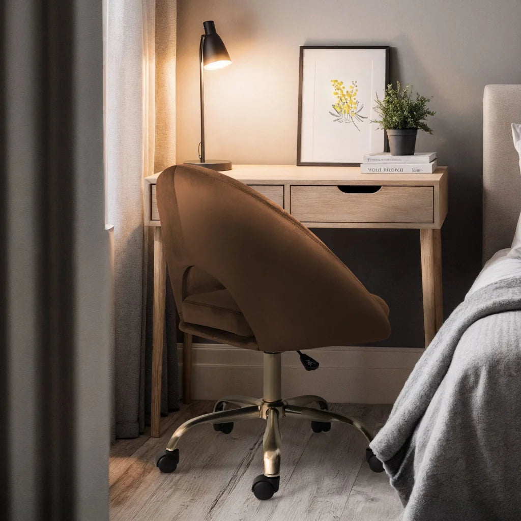 Office Desk Chair - Velvet Home Office Swivel Computer Seat