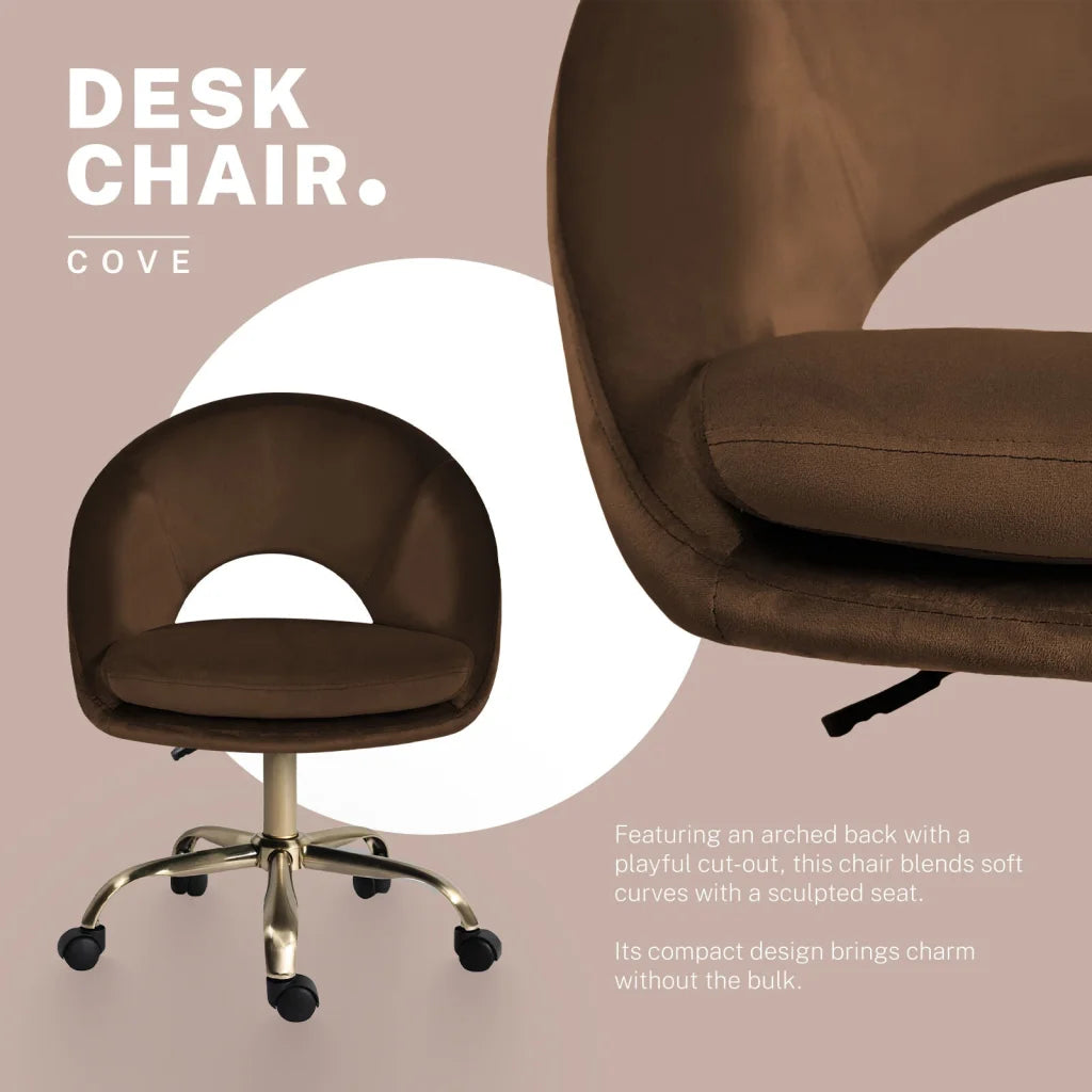 Office Desk Chair - Velvet Home Office Swivel Computer Seat