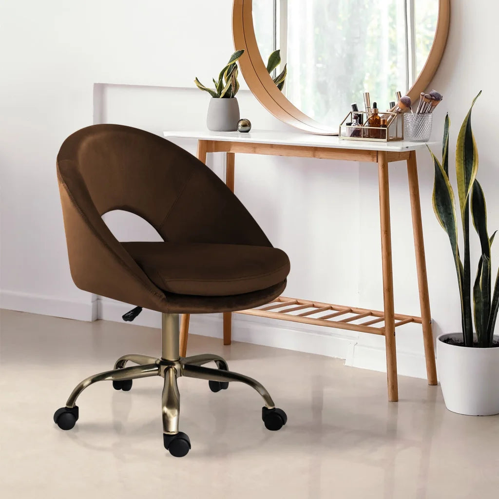 Office Desk Chair - Velvet Home Office Swivel Computer Seat