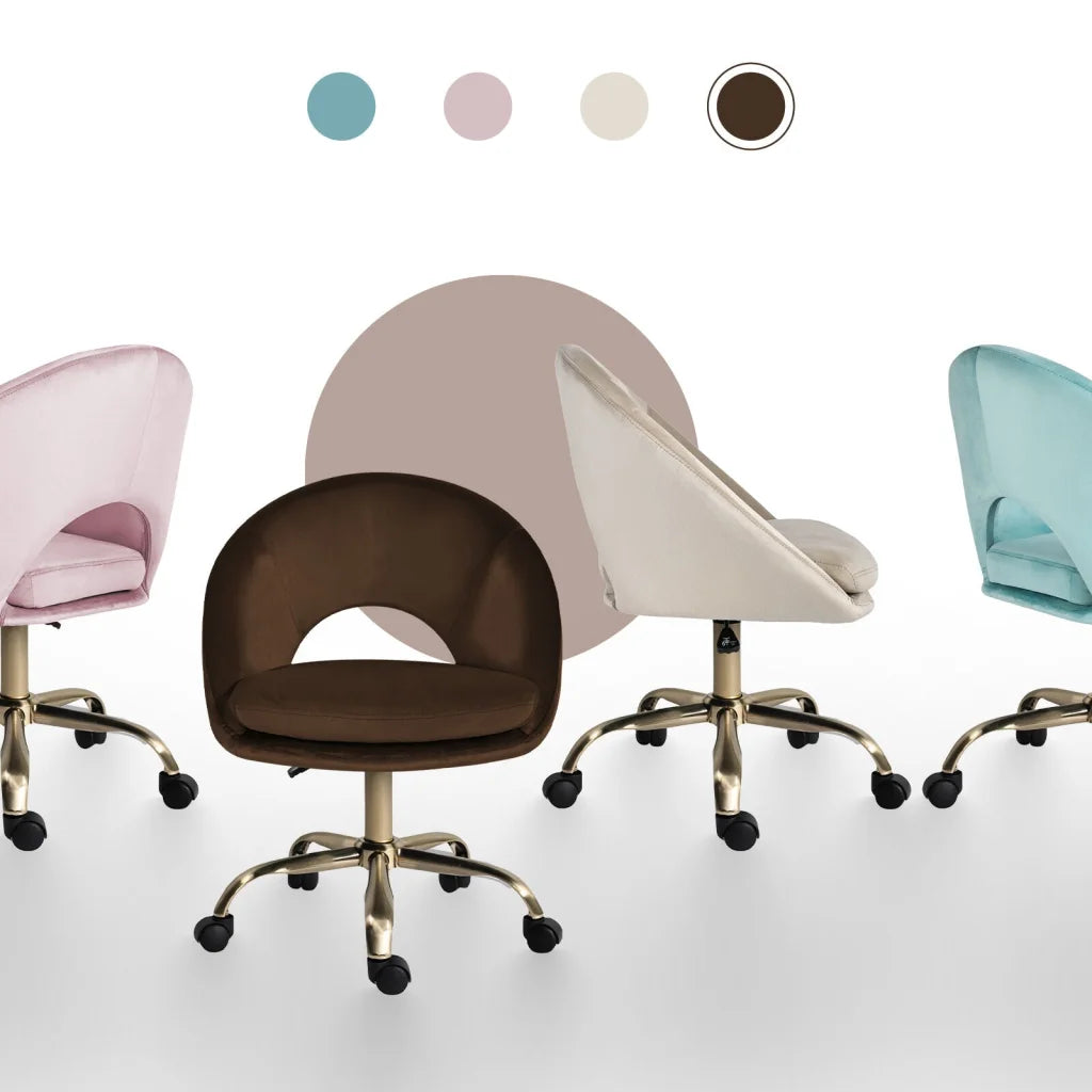 Office Desk Chair - Velvet Home Office Swivel Computer Seat