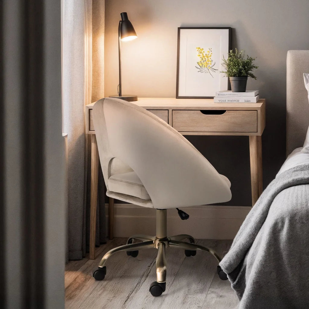 Office Desk Chair - Velvet Home Office Swivel Computer Seat