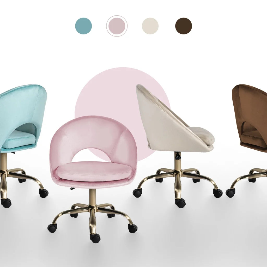 Office Desk Chair - Velvet Home Office Swivel Computer Seat