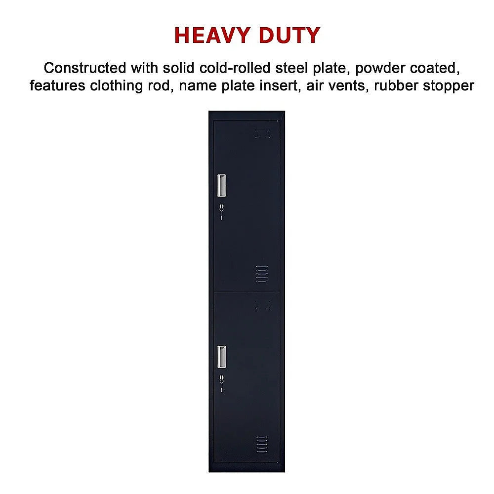 Office Gym Shed School Storage Locker 2-Door Vertical