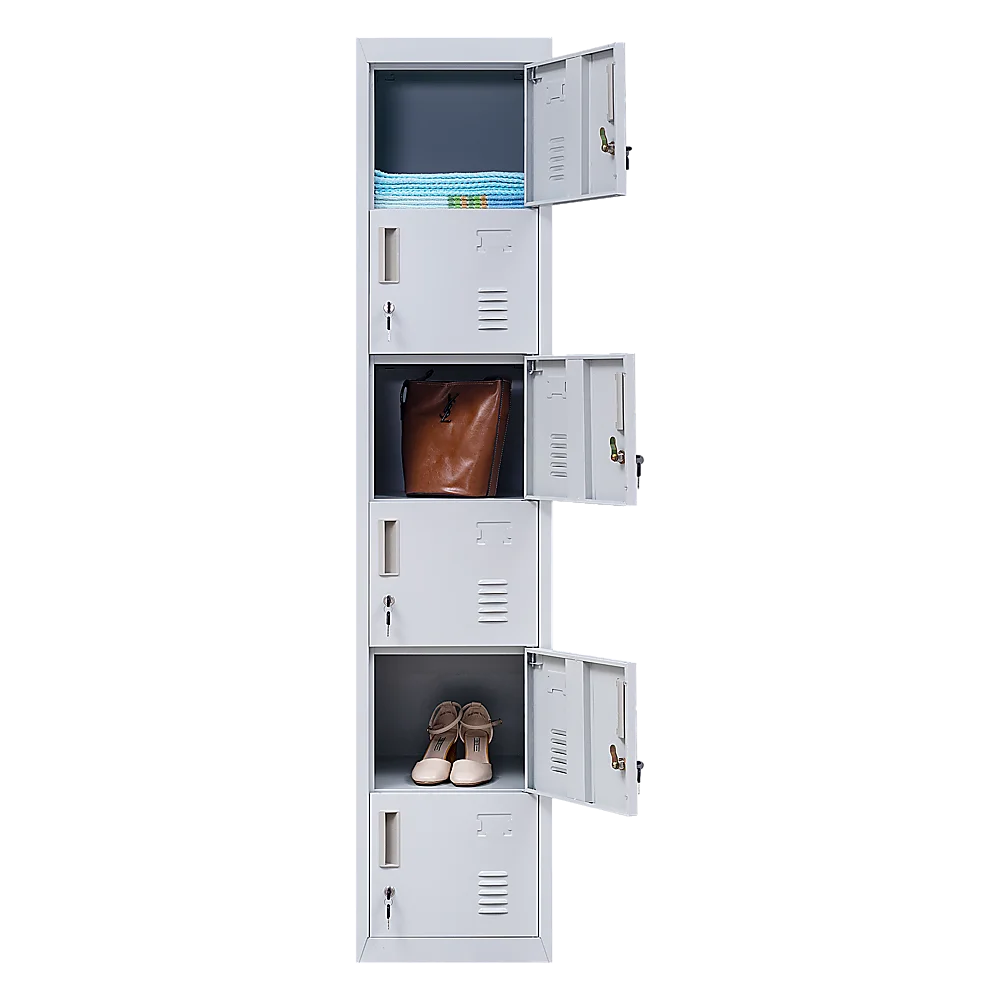 Office Gym Shed School Storage Locker 6-Door Standard Lock
