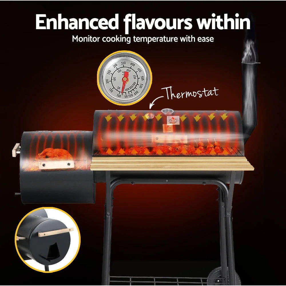 Offset BBQ Smoker 2-in-1 - Black - Cars