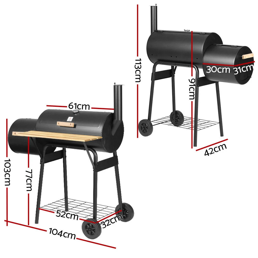 Offset BBQ Smoker 2-in-1 - Black - Cars