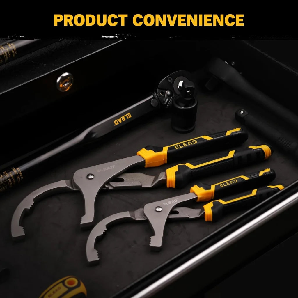 Oil Filter Wrench Set Adjustable - 9’’ & 12’’ Pliers