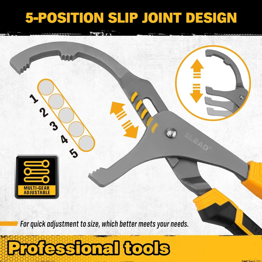 Oil Filter Wrench Set Adjustable - 9’’ & 12’’ Pliers