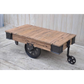 OLD RAILWAY SLEEPER INDUSTRIAL CART COFFEE TABLE
