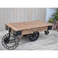 OLD RAILWAY SLEEPER INDUSTRIAL CART COFFEE TABLE