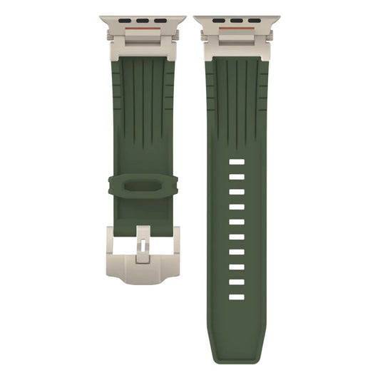 Olive Green Rugged Tactical Silicone Strap for Apple Watch