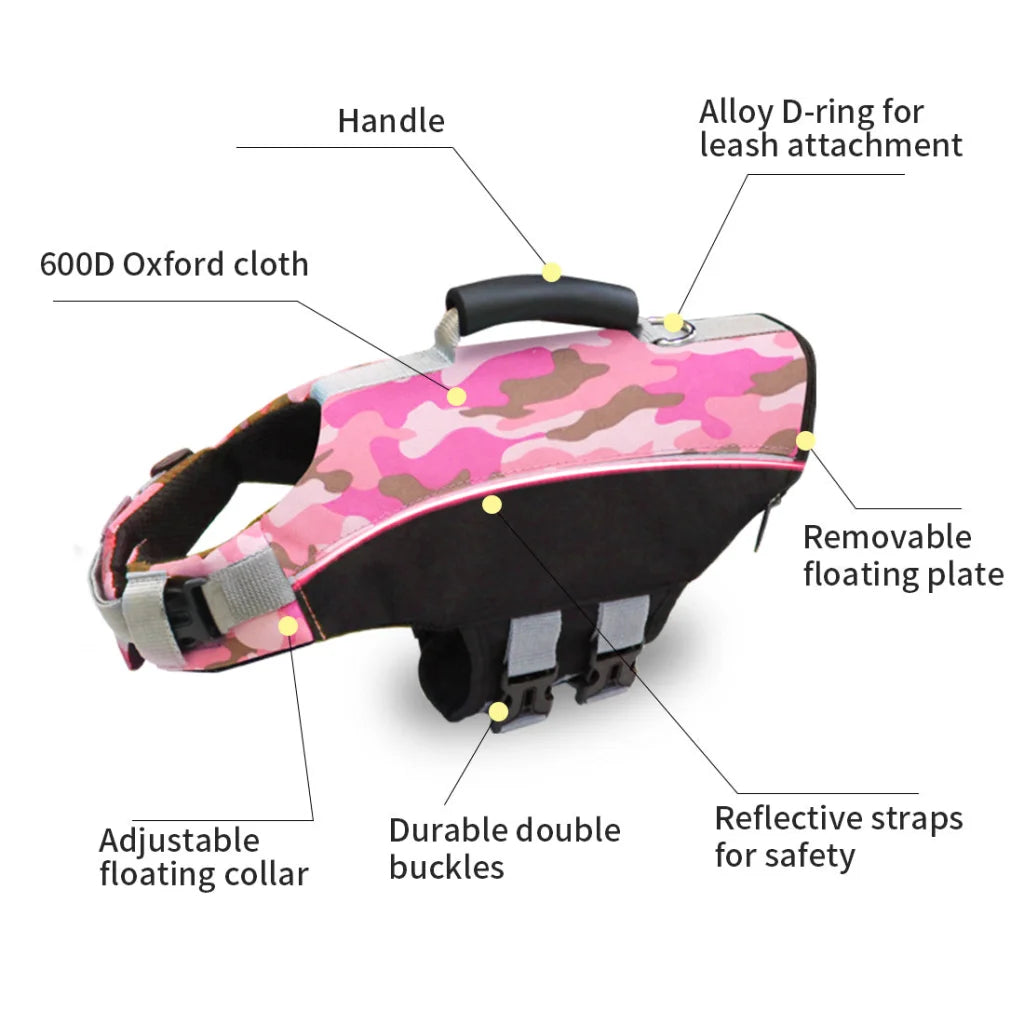 Ondoing Dog Life Jacket Lifesaver Pet Safety Vest Swimming