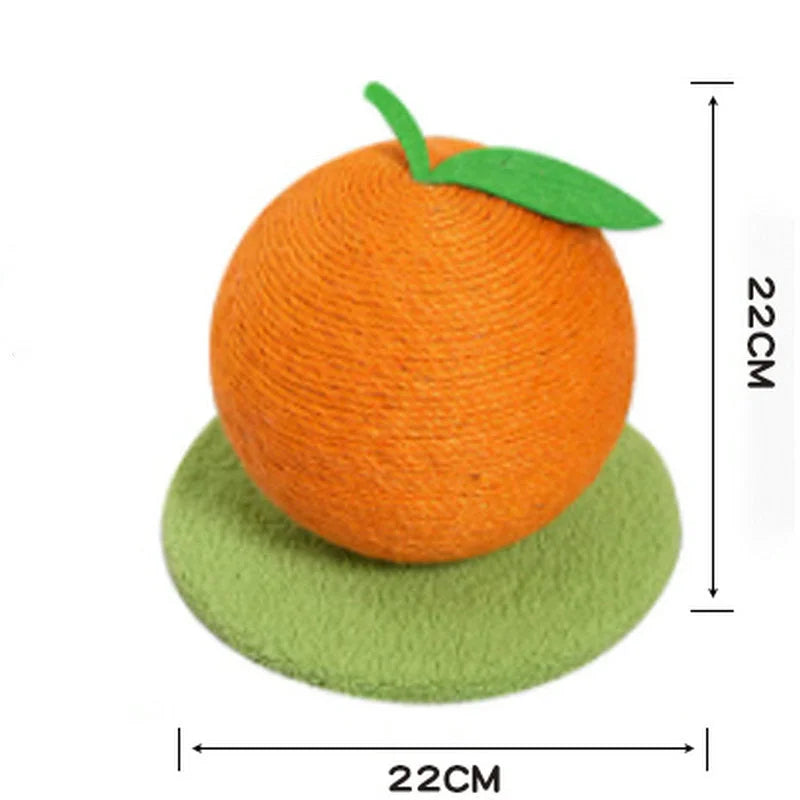 Orange Orange And Green Base Fun Fruit Shaped Sisal Cat