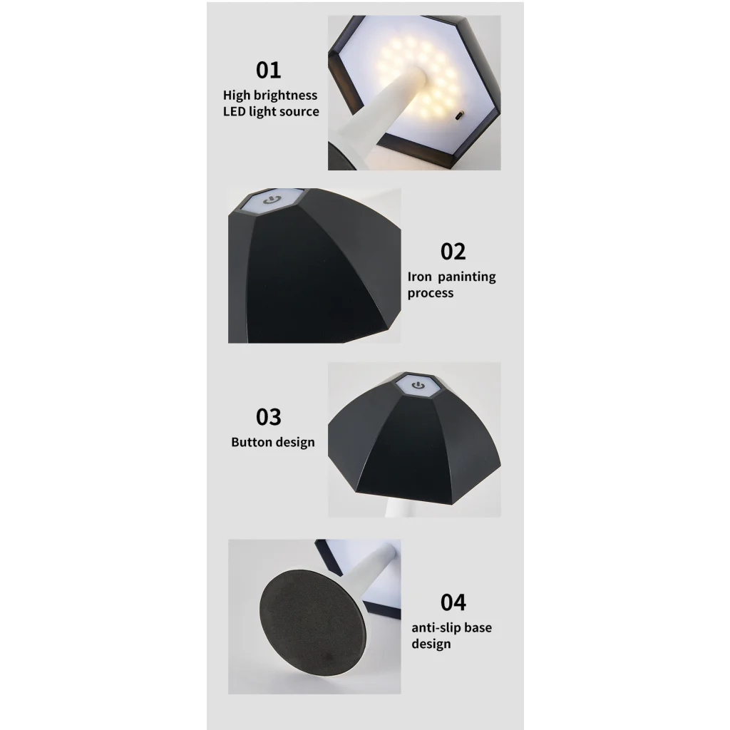 Orange And White Nordic Umbrella Mushroom Table Lamp