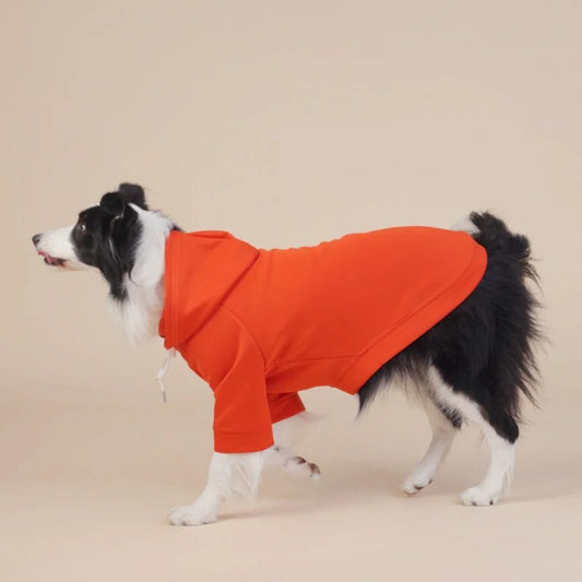 Orange Classic Dog Sweatshirt with Hood & Drawstrings