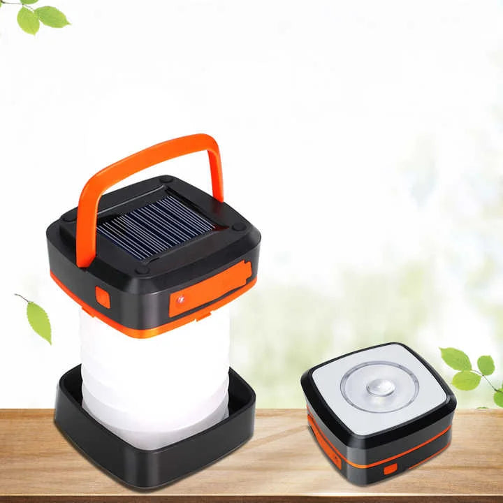 Orange Collapsible Portable Solar LED Camping Lantern