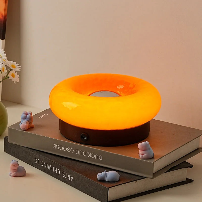 Orange Donut Table Lamp - Rechargeable Touch Control LED