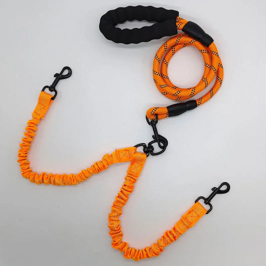 Orange Pet Double-Ended Rope + 1.5M Leash - Easy to walk