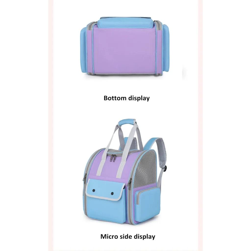 Orange Portable Pet Carrier Backpack - Spacious Breathable