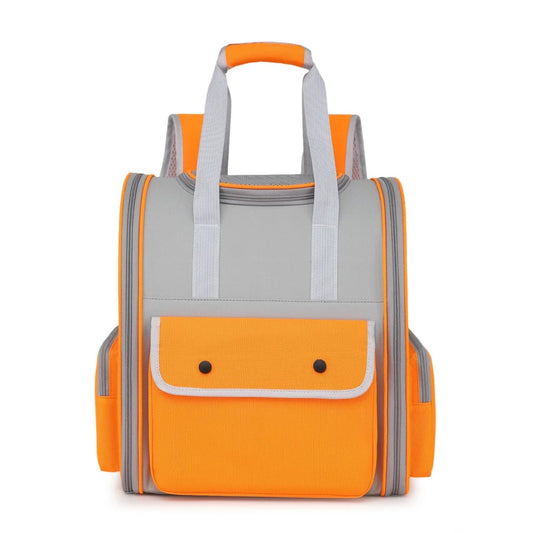 Orange Portable Pet Carrier Backpack - Spacious Breathable