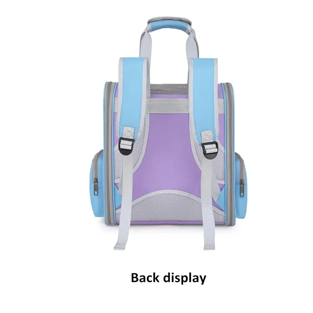 Orange Portable Pet Carrier Backpack - Spacious Breathable