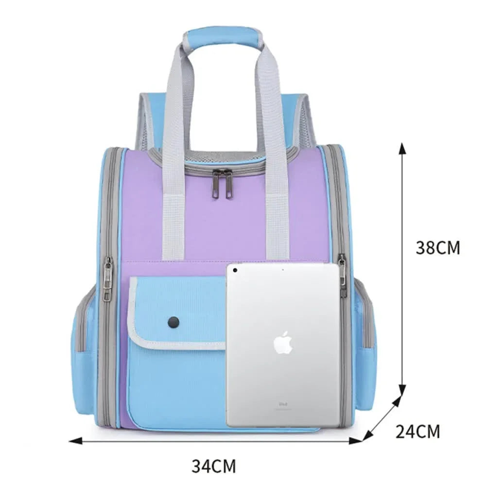 Orange Portable Pet Carrier Backpack - Spacious Breathable