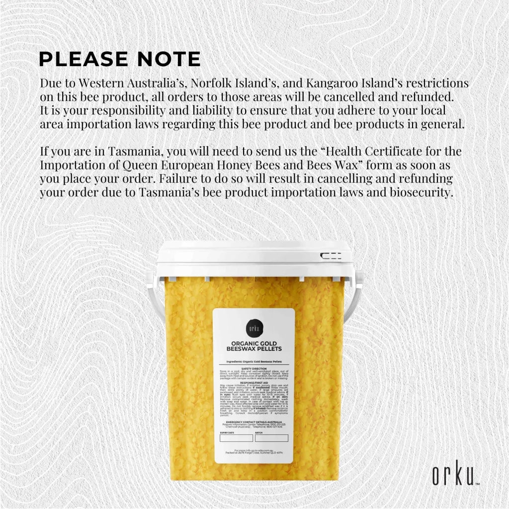 Organic Beeswax Pellets 500g Tub Pharmaceutical Cosmetic