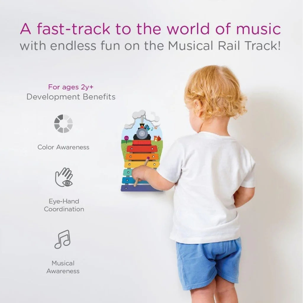 Oribel VertiPlay Wall Toy:  Musical Rail Track Xylophone-1973194205782216706