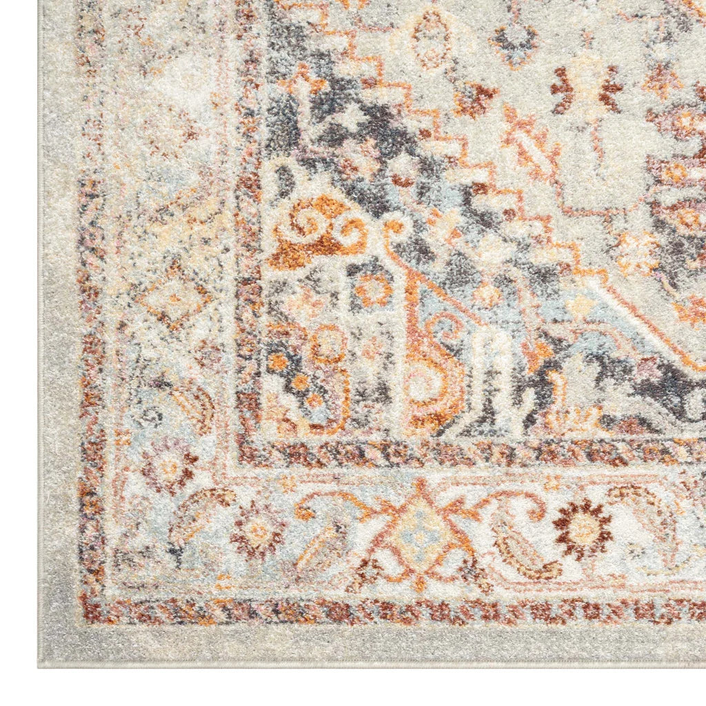 Ornate Persian Vintage Rug - Grey - 80x300 - Home & Garden