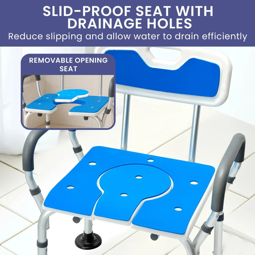 Orthonica Height-Adjustable Aluminium Commode Shower Chair