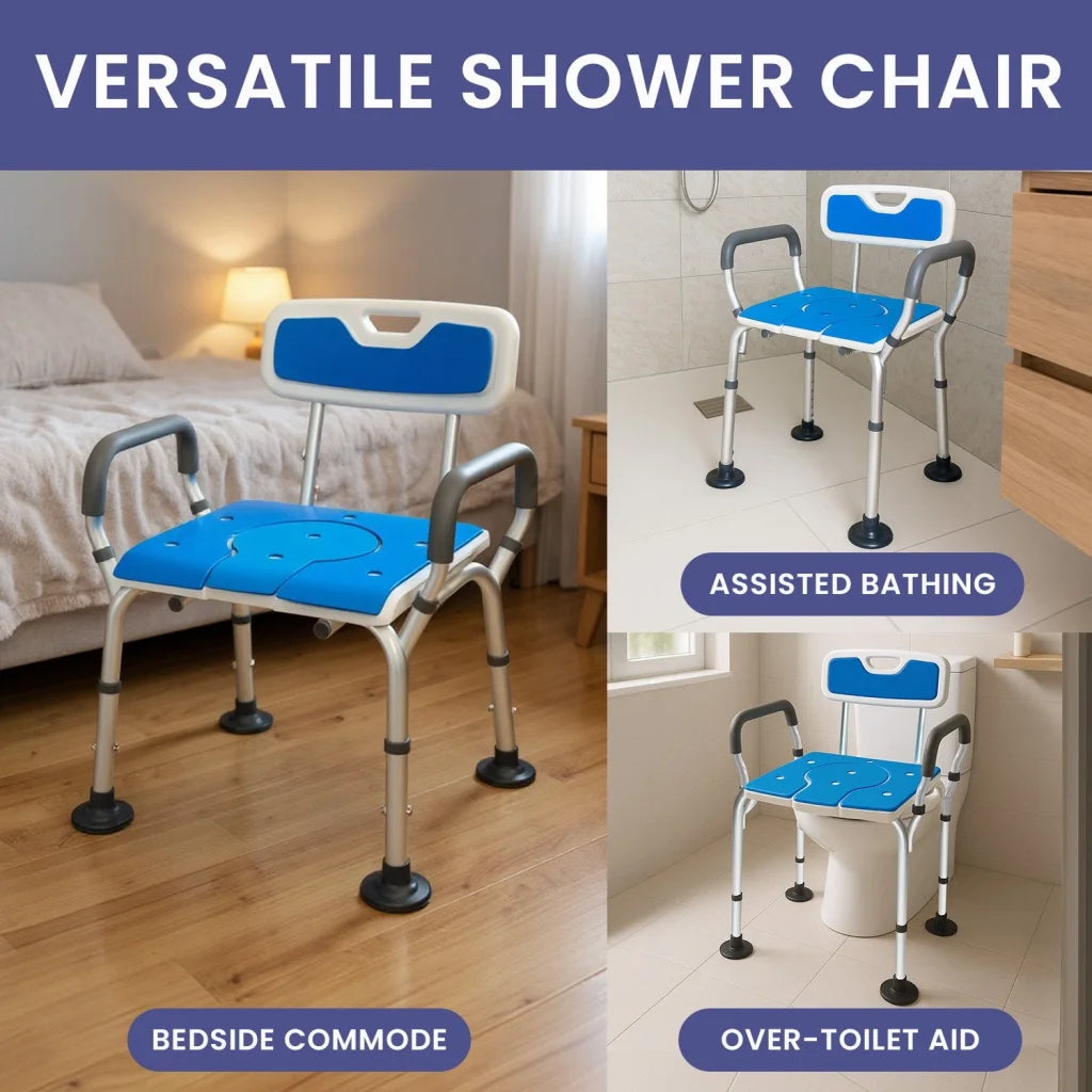 Orthonica Height-Adjustable Aluminium Commode Shower Chair