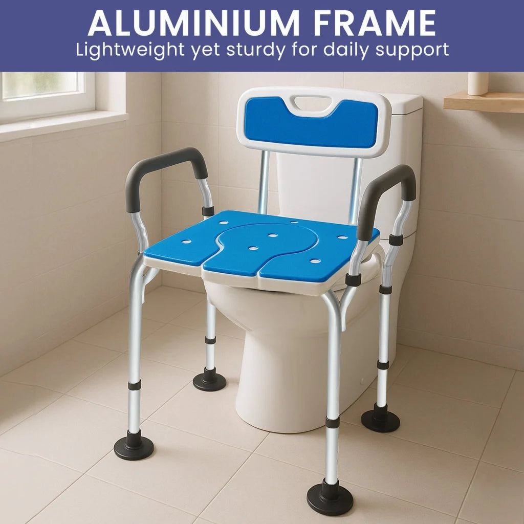 Orthonica Height-Adjustable Aluminium Commode Shower Chair