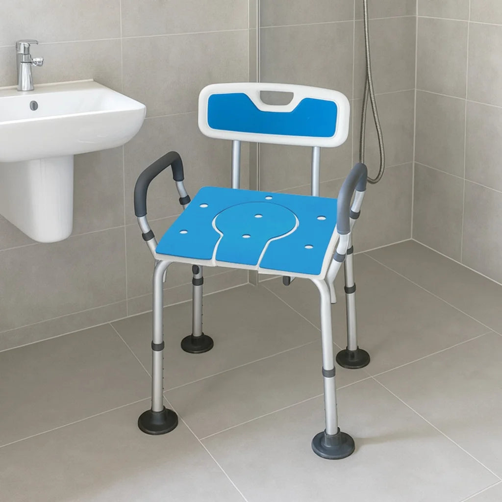Orthonica Height-Adjustable Aluminium Commode Shower Chair