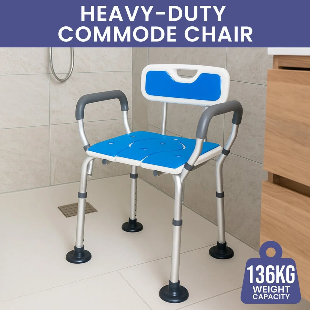 Orthonica Height-Adjustable Aluminium Commode Shower Chair