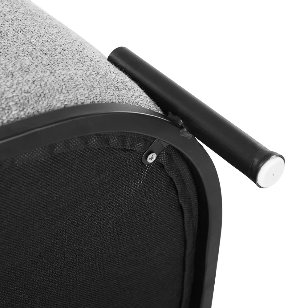 Ottoman Foot Stool Square Linen - Grey