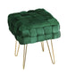 Ottoman Foot Stool Woven Velvet - Green - Furniture