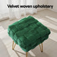 Ottoman Foot Stool Woven Velvet - Green - Furniture